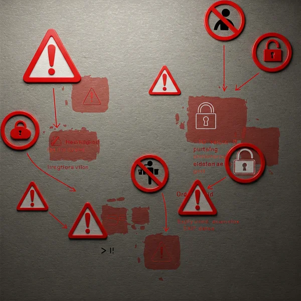 Conceptual image of a photo with warning icons over EXIF data.