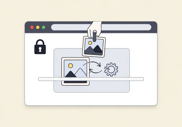 Browser window processing an image locally.