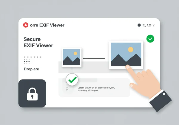 User dragging photo into secure EXIF viewer website