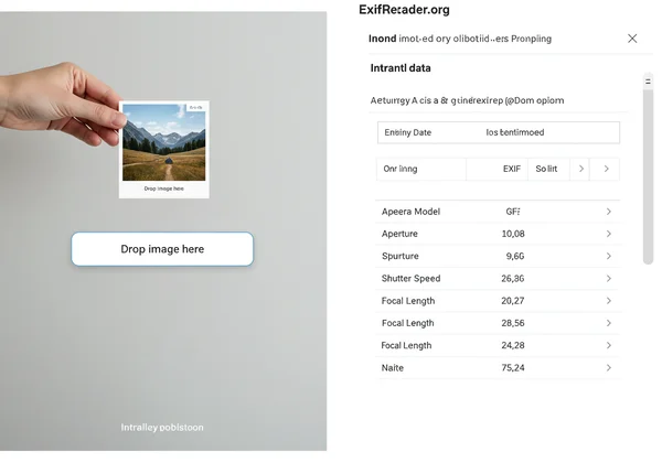 Screenshot of ExifReader.org displaying photo EXIF data